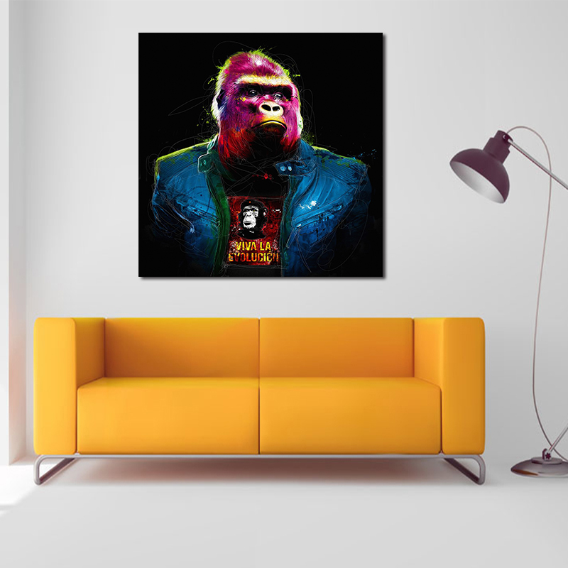 Miico-Hand-Painted-Oil-Paintings-Colorful-Gorilla-Wall-Art-For-Home-Decoration-Painting-1547163-4