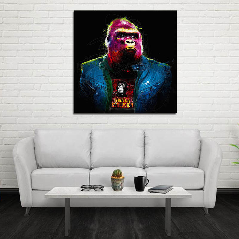 Miico-Hand-Painted-Oil-Paintings-Colorful-Gorilla-Wall-Art-For-Home-Decoration-Painting-1547163-5