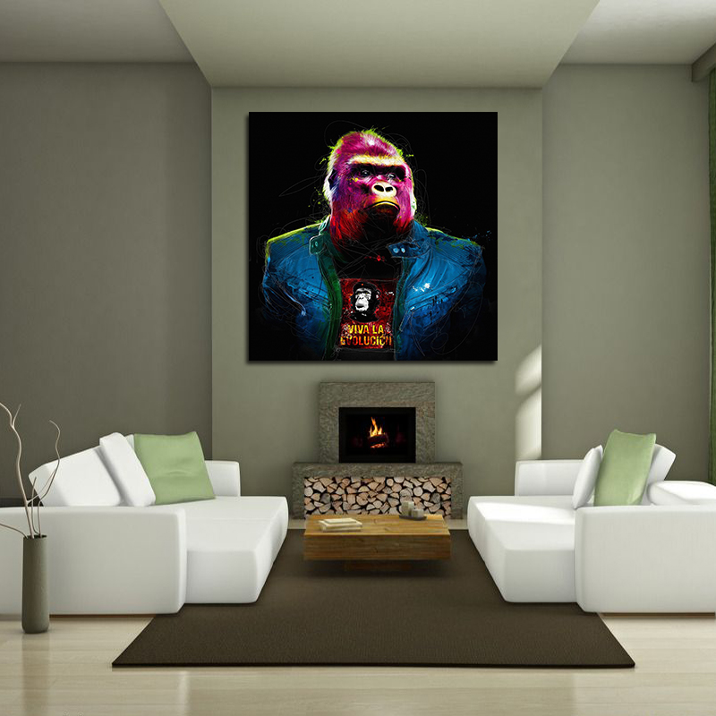 Miico-Hand-Painted-Oil-Paintings-Colorful-Gorilla-Wall-Art-For-Home-Decoration-Painting-1547163-7
