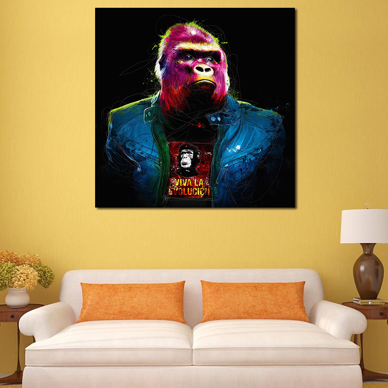 Miico-Hand-Painted-Oil-Paintings-Colorful-Gorilla-Wall-Art-For-Home-Decoration-Painting-1547163-8