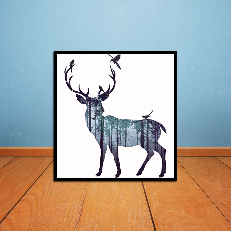 Miico-Hand-Painted-Oil-Paintings-Simple-Style-A-Side-Face-Deer-Wall-Art-For-Home-Decoration-Painting-1547156-2