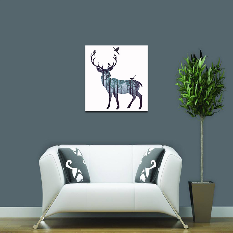 Miico-Hand-Painted-Oil-Paintings-Simple-Style-A-Side-Face-Deer-Wall-Art-For-Home-Decoration-Painting-1547156-3