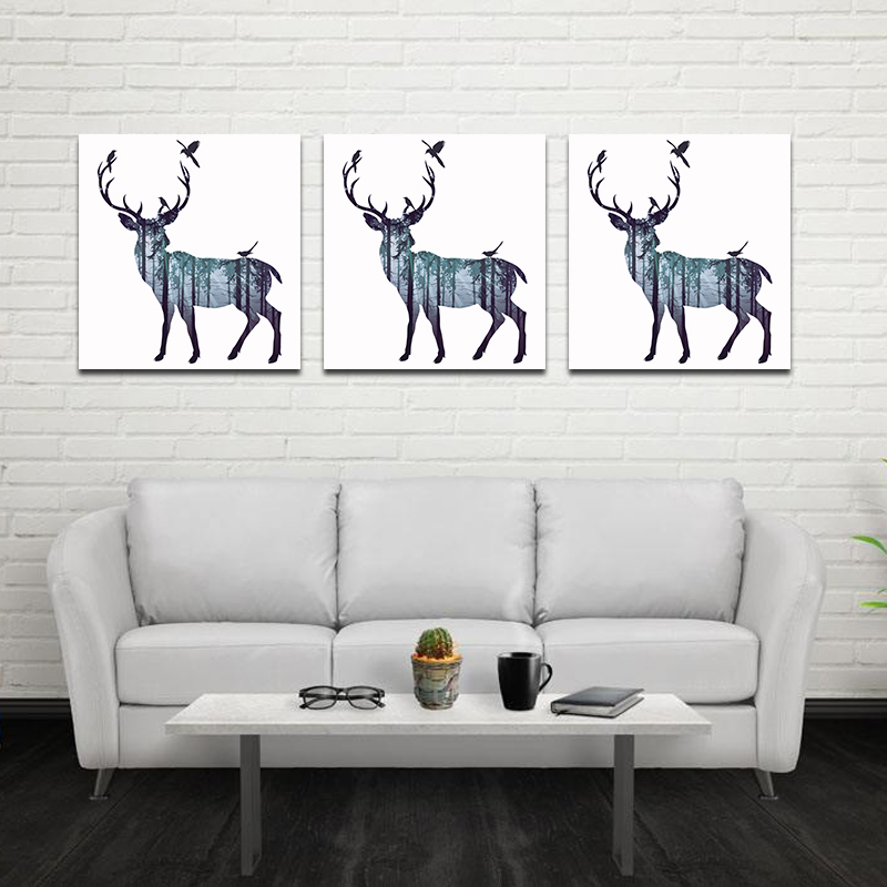 Miico-Hand-Painted-Oil-Paintings-Simple-Style-A-Side-Face-Deer-Wall-Art-For-Home-Decoration-Painting-1547156-4