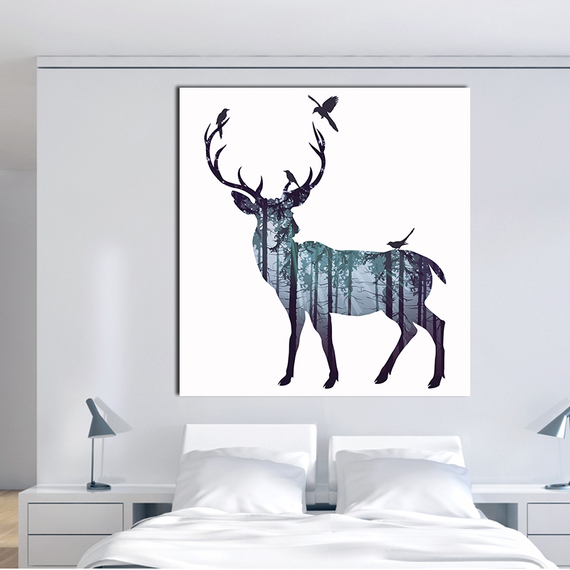 Miico-Hand-Painted-Oil-Paintings-Simple-Style-A-Side-Face-Deer-Wall-Art-For-Home-Decoration-Painting-1547156-5