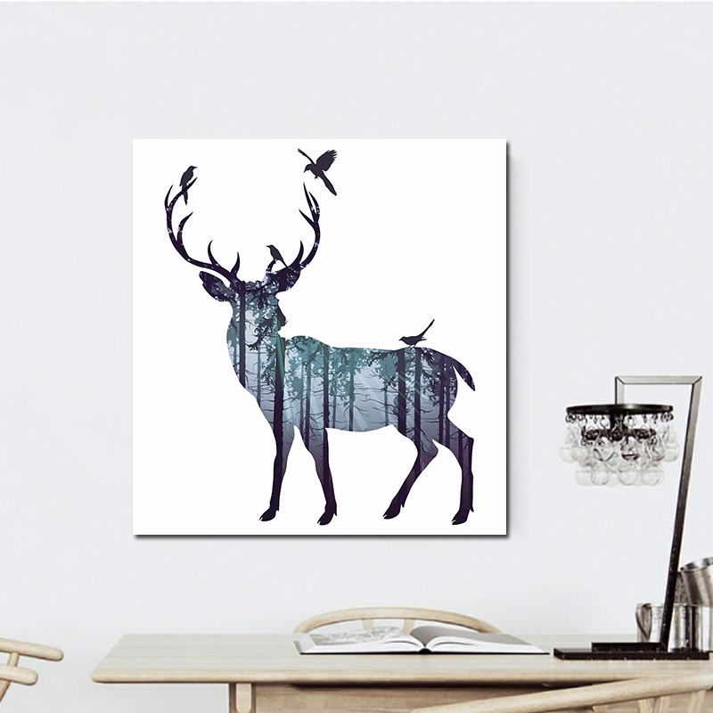 Miico-Hand-Painted-Oil-Paintings-Simple-Style-A-Side-Face-Deer-Wall-Art-For-Home-Decoration-Painting-1547156-7