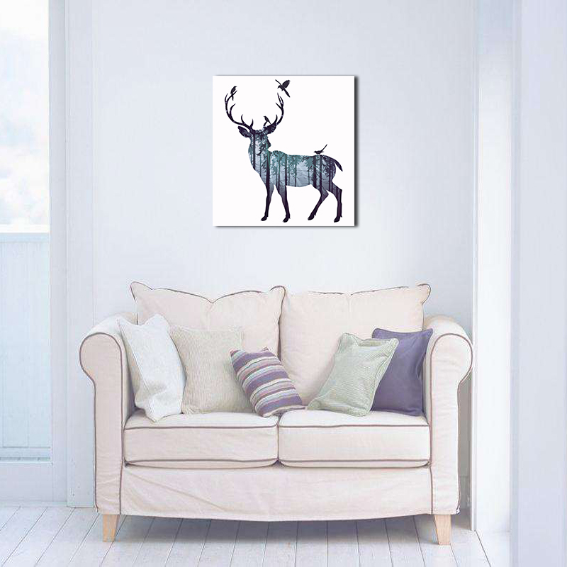 Miico-Hand-Painted-Oil-Paintings-Simple-Style-A-Side-Face-Deer-Wall-Art-For-Home-Decoration-Painting-1547156-9