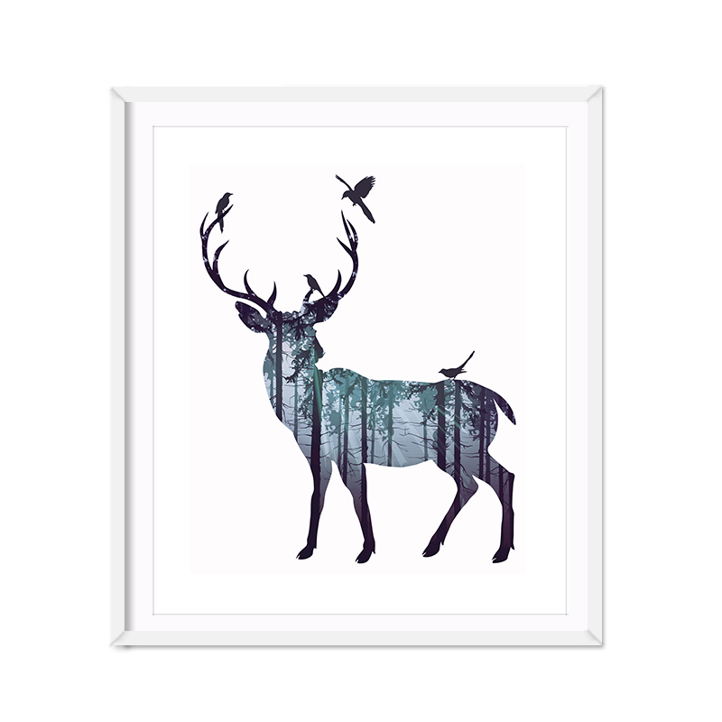 Miico-Hand-Painted-Oil-Paintings-Simple-Style-A-Side-Face-Deer-Wall-Art-For-Home-Decoration-Painting-1547156-10