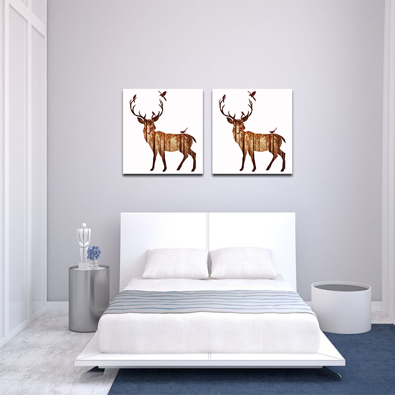 Miico-Hand-Painted-Oil-Paintings-Simple-Style-B-Side-Face-Deer-Wall-Art-For-Home-Decoration-Painting-1547153-2