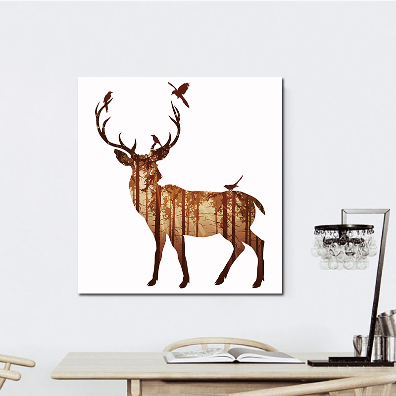 Miico-Hand-Painted-Oil-Paintings-Simple-Style-B-Side-Face-Deer-Wall-Art-For-Home-Decoration-Painting-1547153-5