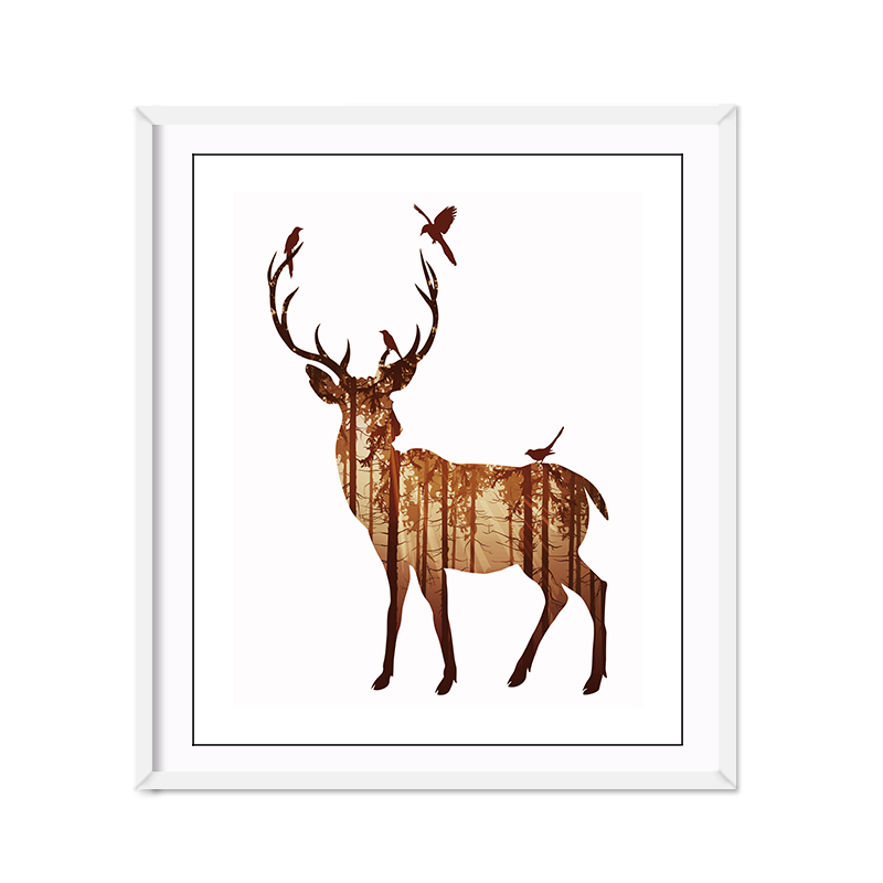 Miico-Hand-Painted-Oil-Paintings-Simple-Style-B-Side-Face-Deer-Wall-Art-For-Home-Decoration-Painting-1547153-9