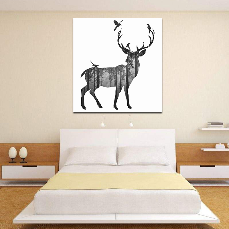 Miico-Hand-Painted-Oil-Paintings-Simple-Style-C-Side-Face-Deer-Wall-Art-For-Home-Decoration-Painting-1547155-7
