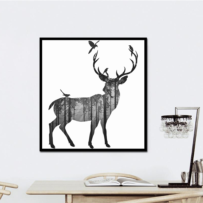 Miico-Hand-Painted-Oil-Paintings-Simple-Style-C-Side-Face-Deer-Wall-Art-For-Home-Decoration-Painting-1547155-9