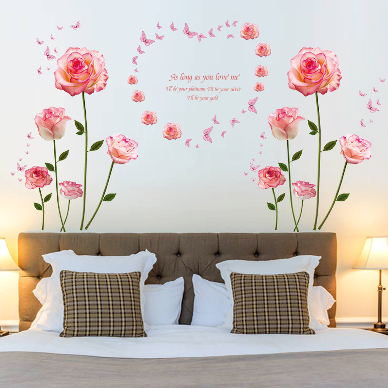 Miico-SK9337-Pink-Rose-Bedroom-And-Living-Room-Wall-Sticker-Decorative-Stickers-DIY-Stickers--Cabine-1558615-1