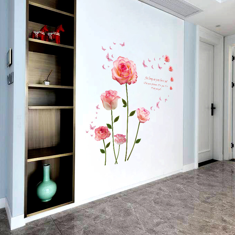 Miico-SK9337-Pink-Rose-Bedroom-And-Living-Room-Wall-Sticker-Decorative-Stickers-DIY-Stickers--Cabine-1558615-2