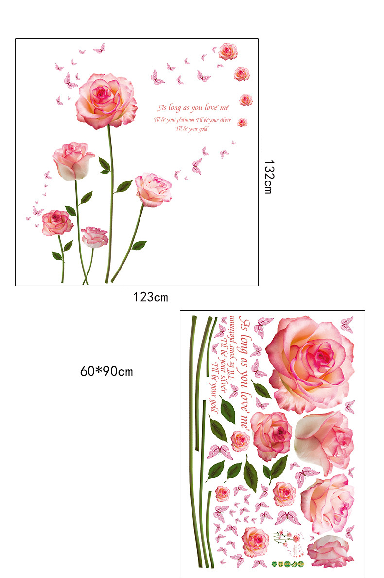 Miico-SK9337-Pink-Rose-Bedroom-And-Living-Room-Wall-Sticker-Decorative-Stickers-DIY-Stickers--Cabine-1558615-6