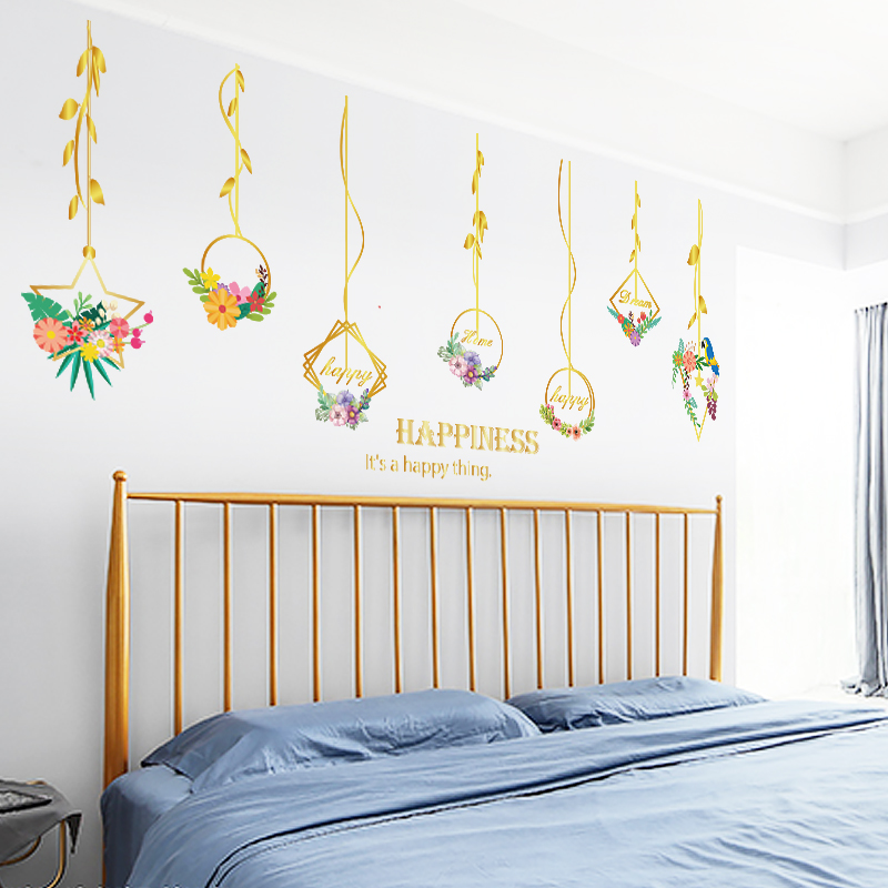 Miico-SK9351-Metal-Flower-Hanging-Basket-Living-Room-Bedroom-Background-Decorative-Wall-Sticker-1558873-3