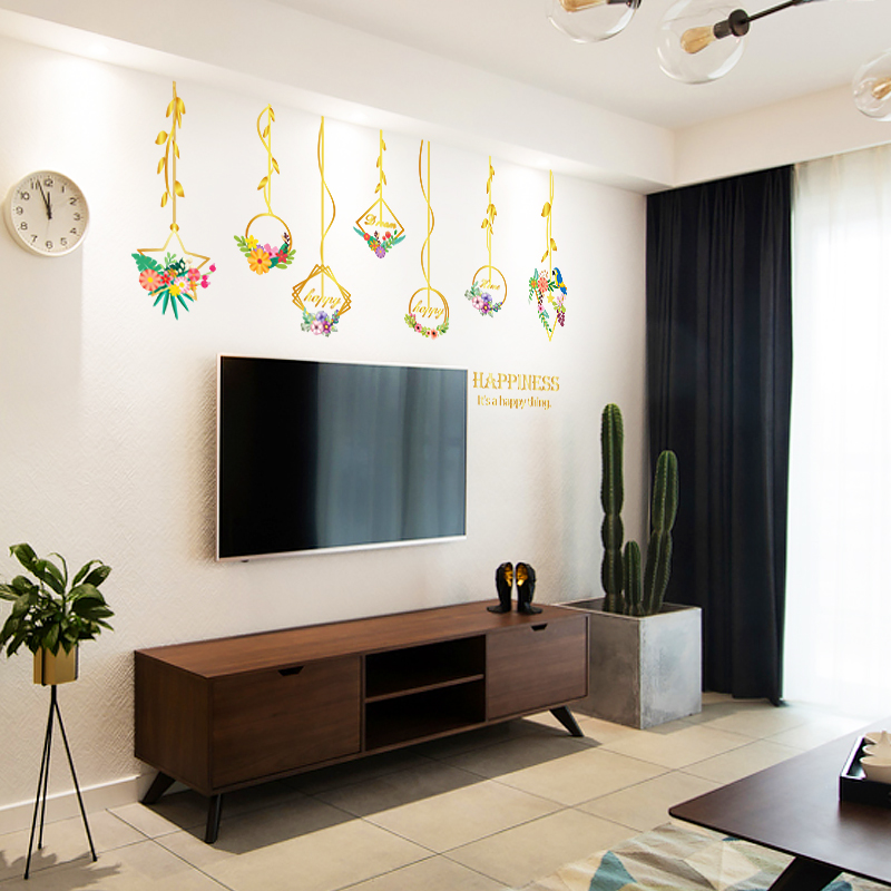 Miico-SK9351-Metal-Flower-Hanging-Basket-Living-Room-Bedroom-Background-Decorative-Wall-Sticker-1558873-4