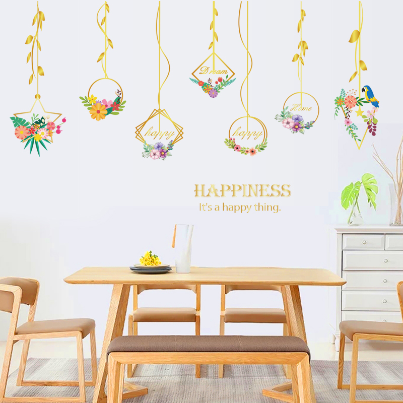 Miico-SK9351-Metal-Flower-Hanging-Basket-Living-Room-Bedroom-Background-Decorative-Wall-Sticker-1558873-6