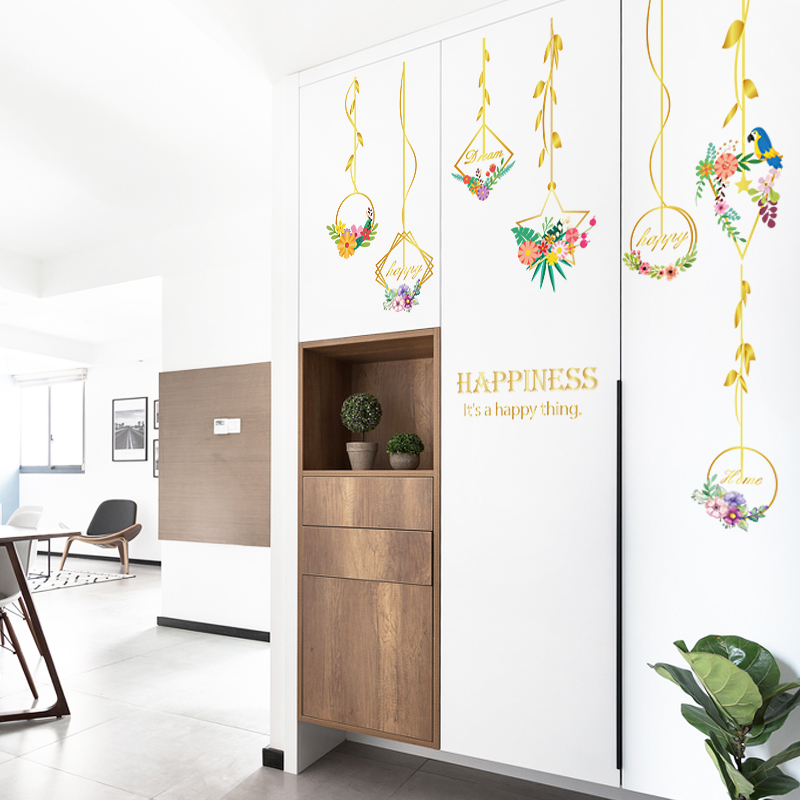 Miico-SK9351-Metal-Flower-Hanging-Basket-Living-Room-Bedroom-Background-Decorative-Wall-Sticker-1558873-7