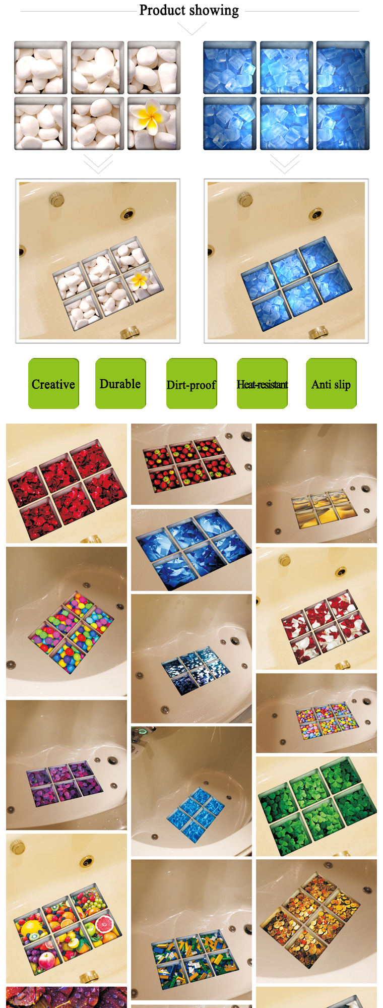 PAG-6pcs-13x13cm-Bird-Pattern-3D-Anti-Slip-Waterproof-Bathtub-Sticker-1050013-3