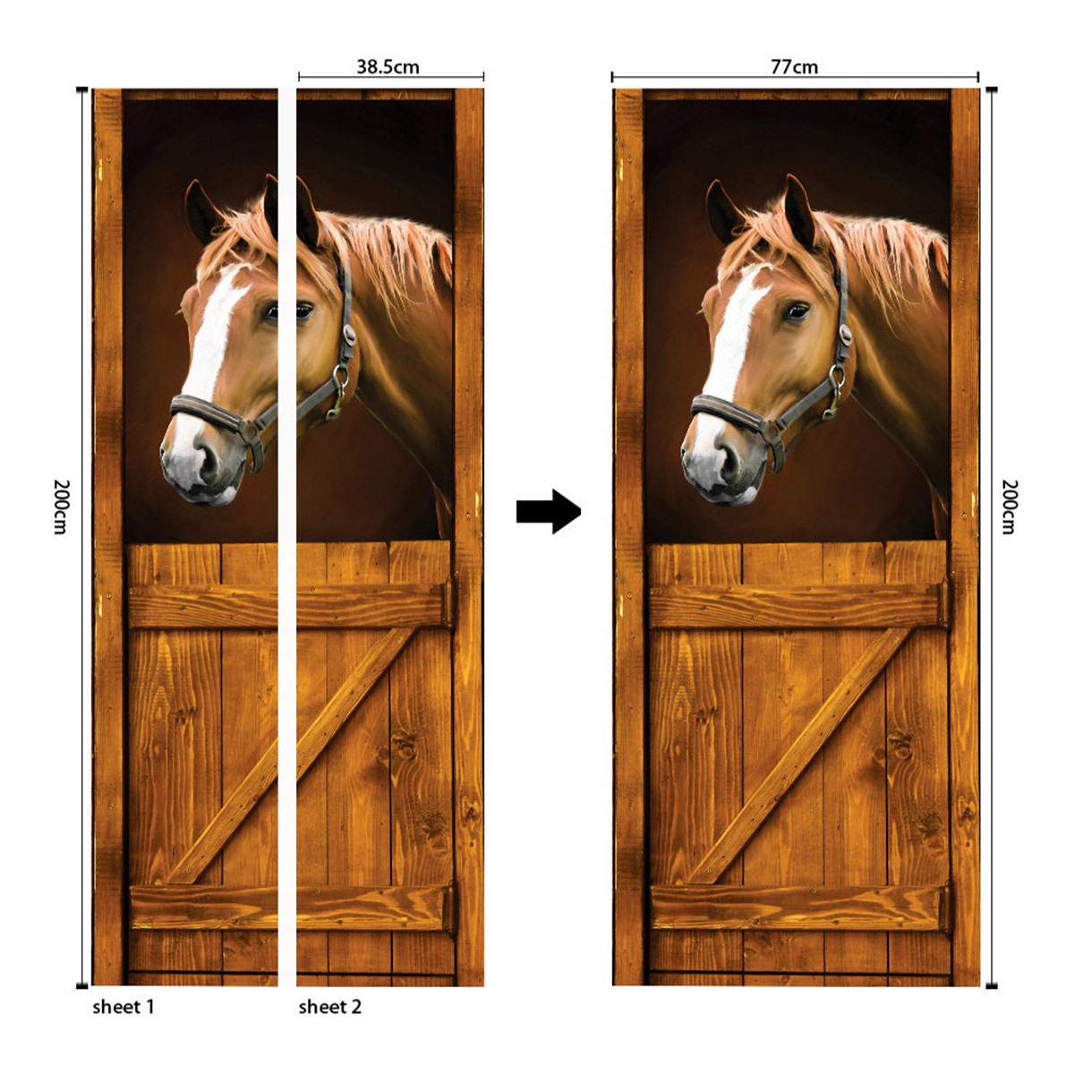 Self-Adhesive-Mural-Decals-3D-Horse-Door-Wall-Sticker-Wrap-Home-Decor-77x200cm-1719671-5