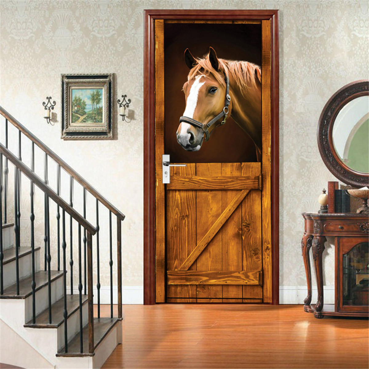 Self-Adhesive-Mural-Decals-3D-Horse-Door-Wall-Sticker-Wrap-Home-Decor-77x200cm-1719671-6