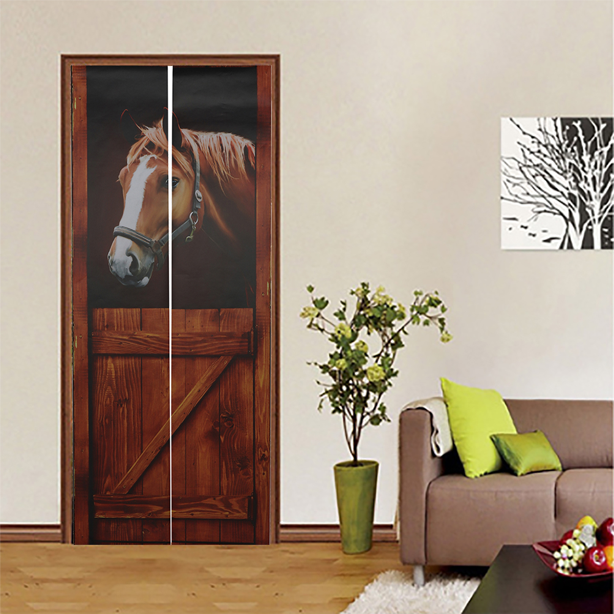 Self-Adhesive-Mural-Decals-3D-Horse-Door-Wall-Sticker-Wrap-Home-Decor-77x200cm-1719671-7