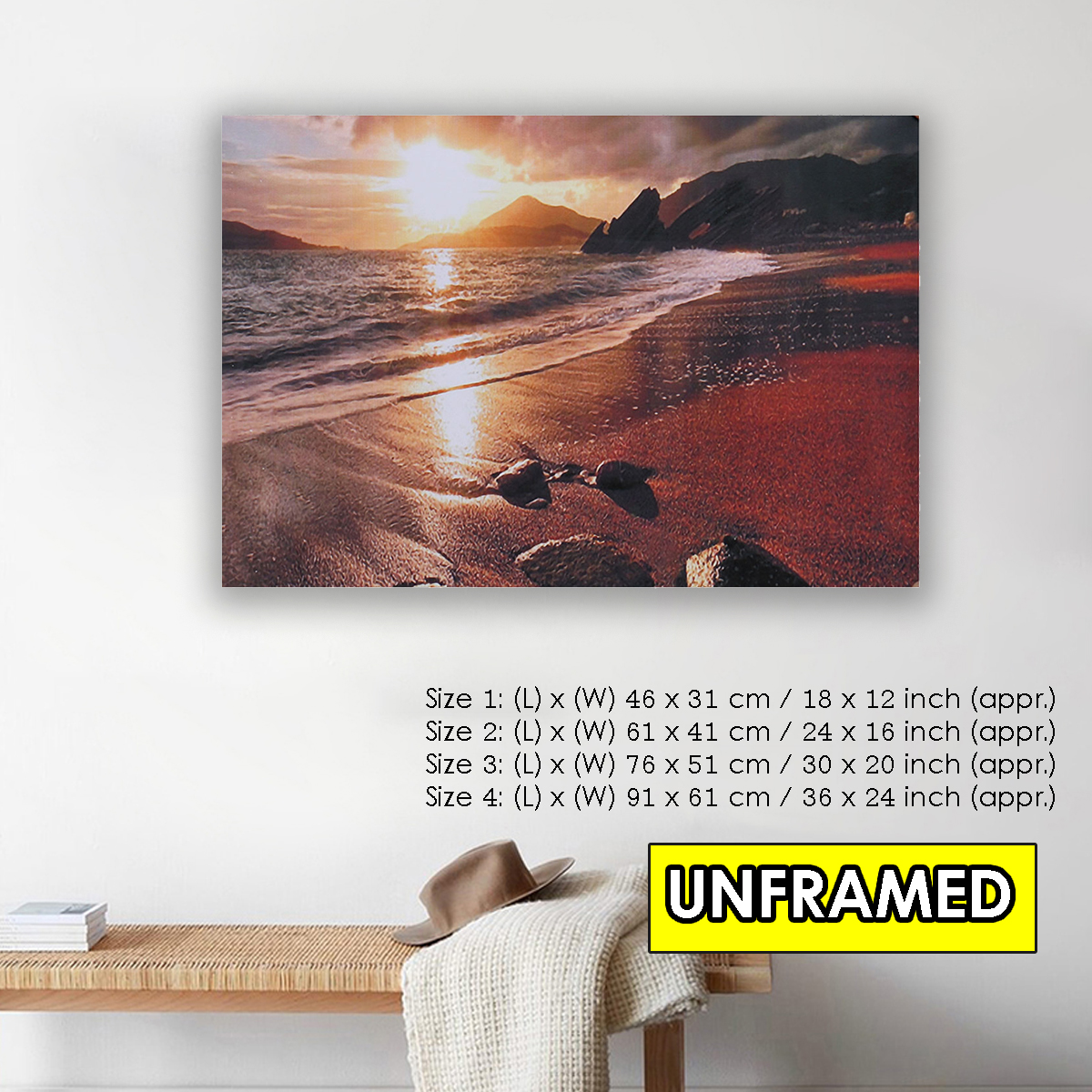 Sunset-Beach-Landscape-Canvas-Wall-Art-Picture-Print-Decor-Frameless-Canvas-for-Home-Decoration-1791502-1