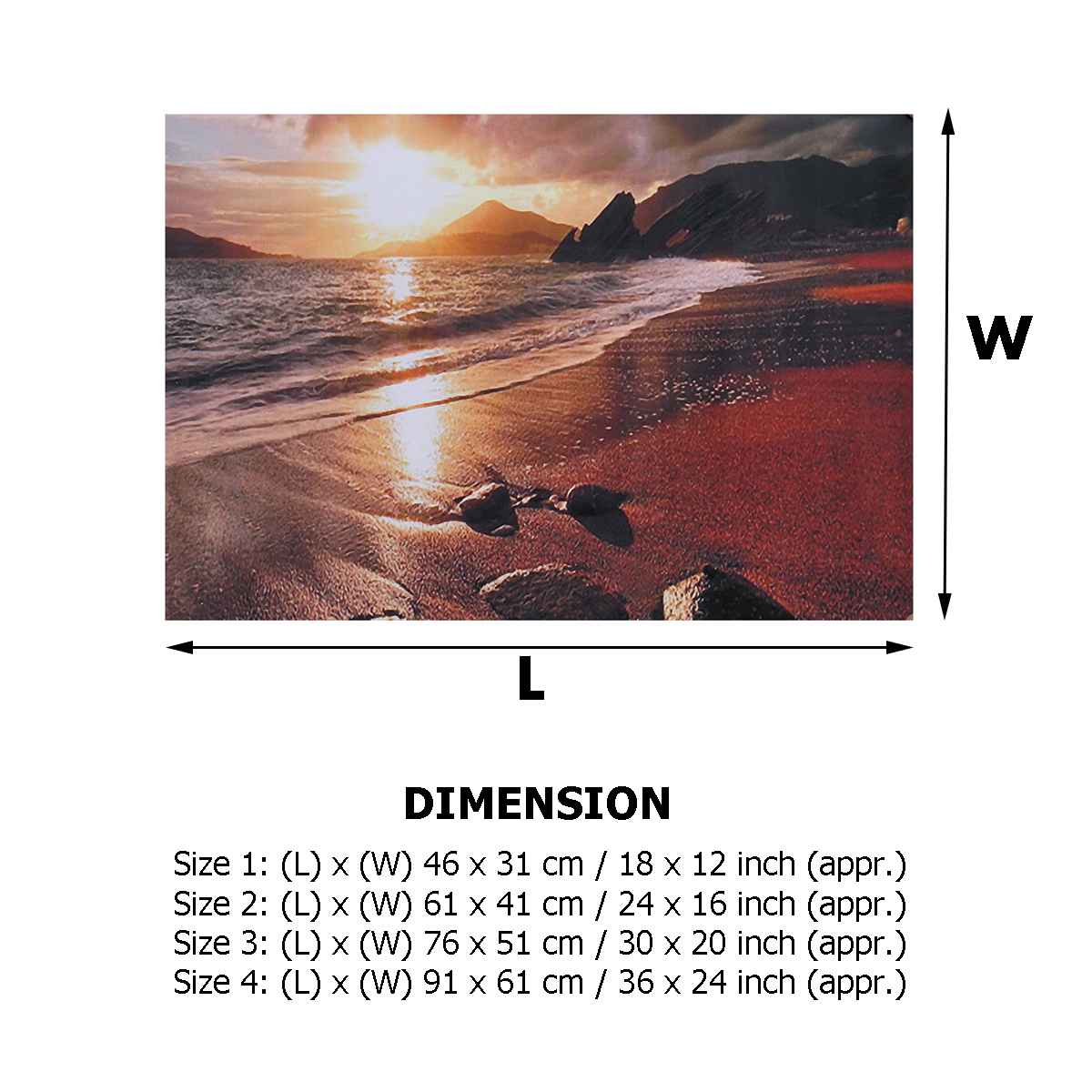 Sunset-Beach-Landscape-Canvas-Wall-Art-Picture-Print-Decor-Frameless-Canvas-for-Home-Decoration-1791502-7