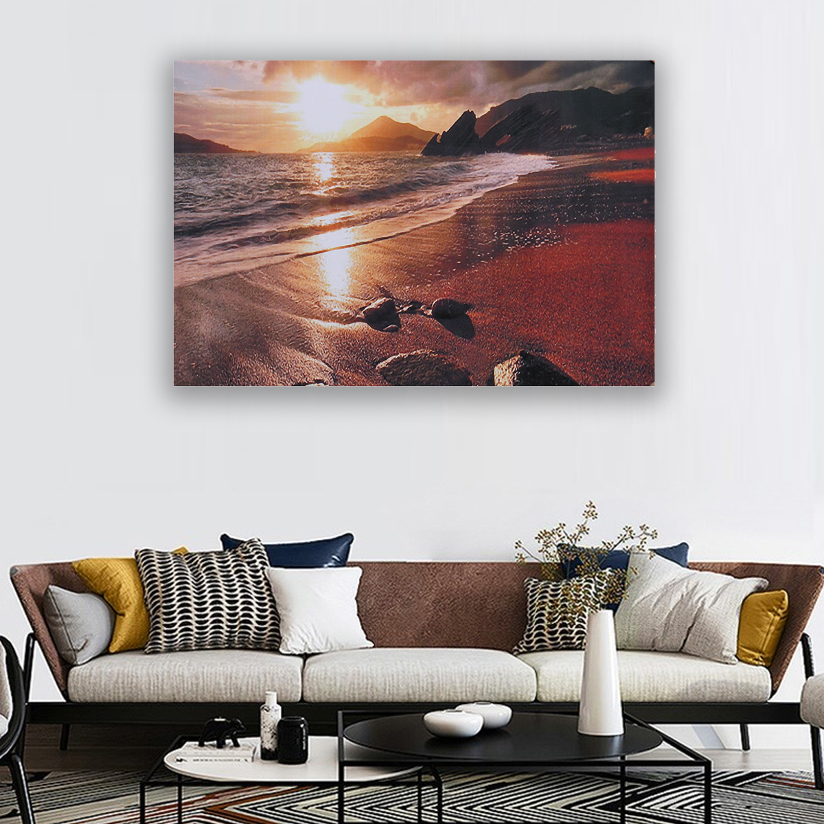 Sunset-Beach-Landscape-Canvas-Wall-Art-Picture-Print-Decor-Frameless-Canvas-for-Home-Decoration-1791502-9