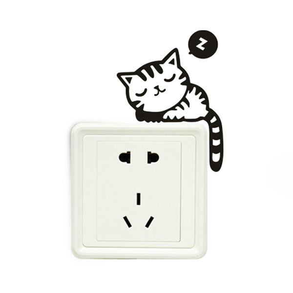 Vinyl-Removable-Funny-Cat-Switch-Stickers-Black-Art-Decal-Home-Decor-955983-8