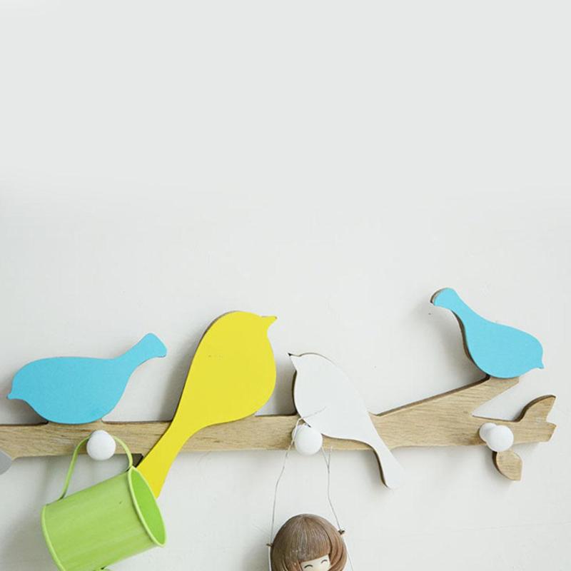 1PC-European-Retro-Style-Hanger-Organizer-DIY-Simple-Green-Bird-Wooden-Tool-Hook-1319214-4