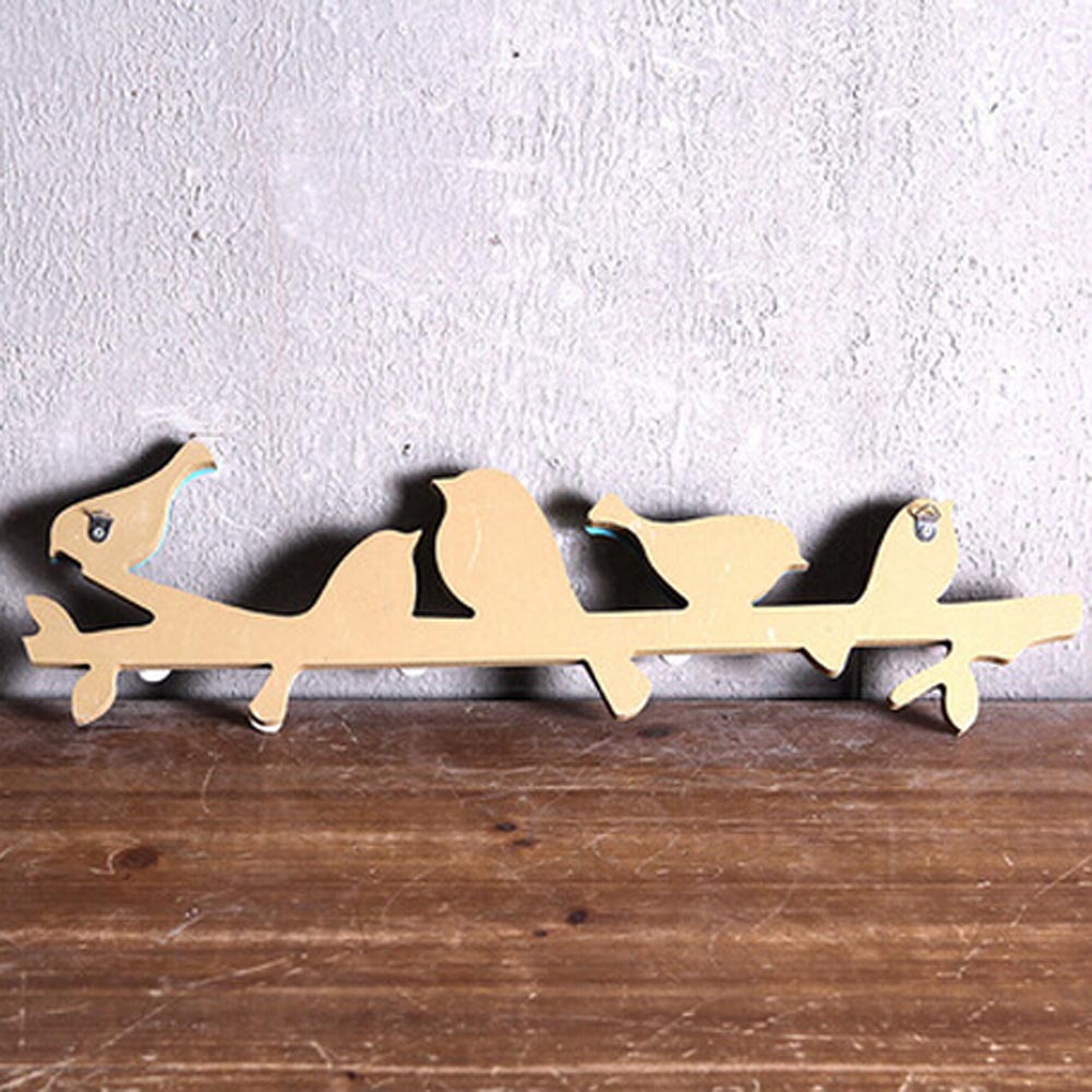 1PC-European-Retro-Style-Hanger-Organizer-DIY-Simple-Green-Bird-Wooden-Tool-Hook-1319214-7