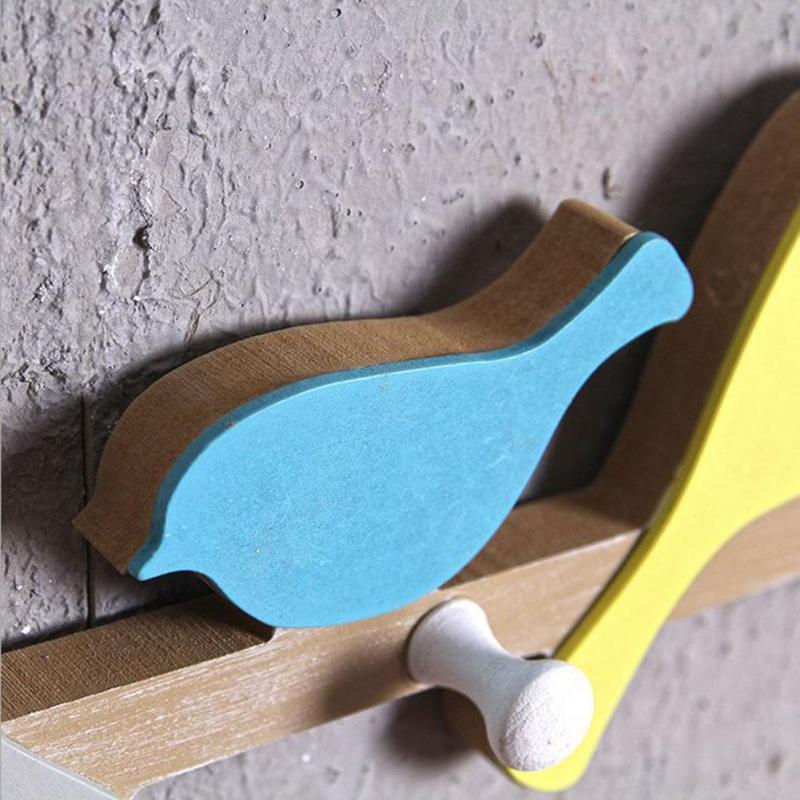 1PC-European-Retro-Style-Hanger-Organizer-DIY-Simple-Green-Bird-Wooden-Tool-Hook-1319214-8