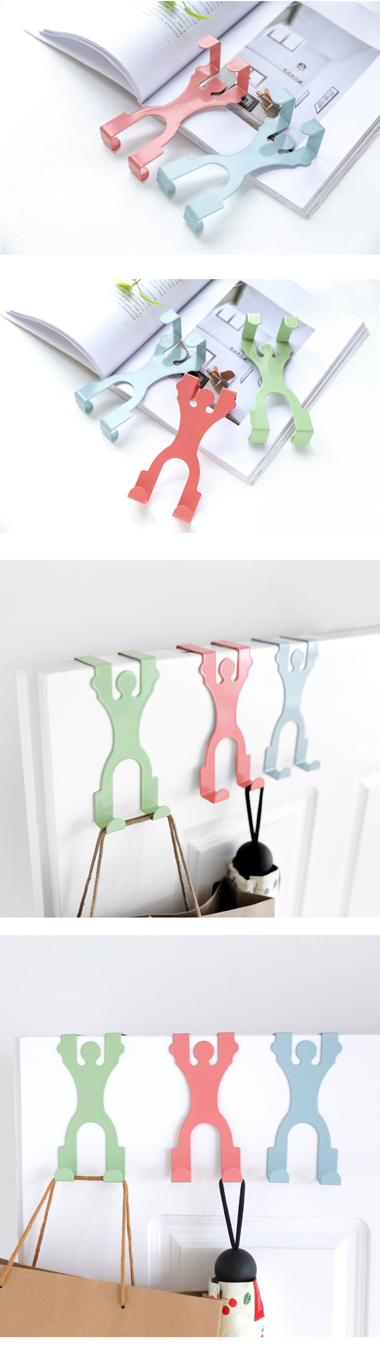 Honana-HH-02-Creative-Doll-Door-Back-Hook-Hangers-Iron-Seamless-Hook-Door-Multifunction-Peg-Racks-1255989-5