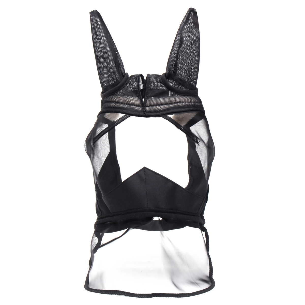 Deluxe-Horse-Fly-Mask-with-Ears-Mesh-Anti-mosquito-Zipper-Style-PonyCobFull-Horse-Spurs-1633817-2