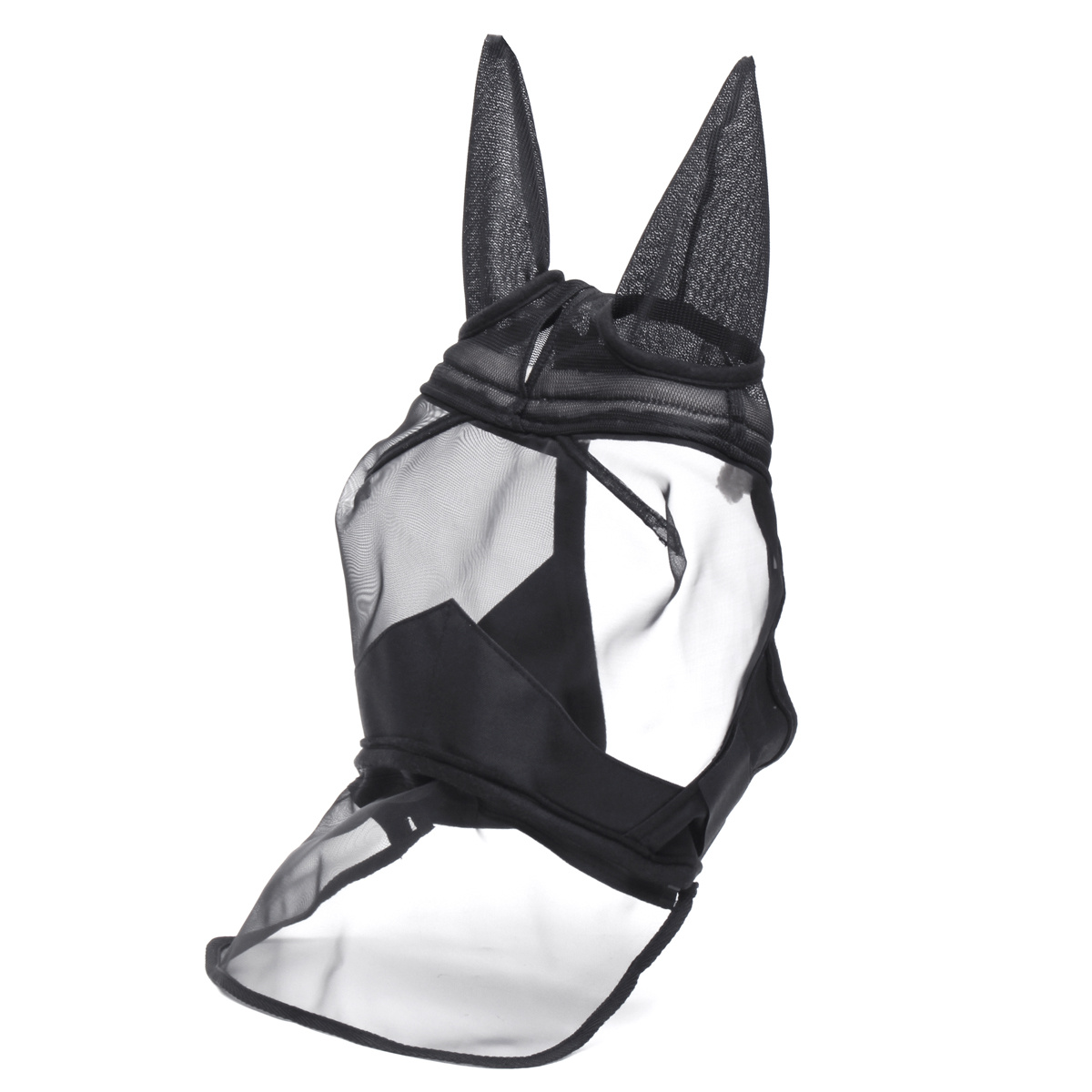Deluxe-Horse-Fly-Mask-with-Ears-Mesh-Anti-mosquito-Zipper-Style-PonyCobFull-Horse-Spurs-1633817-3