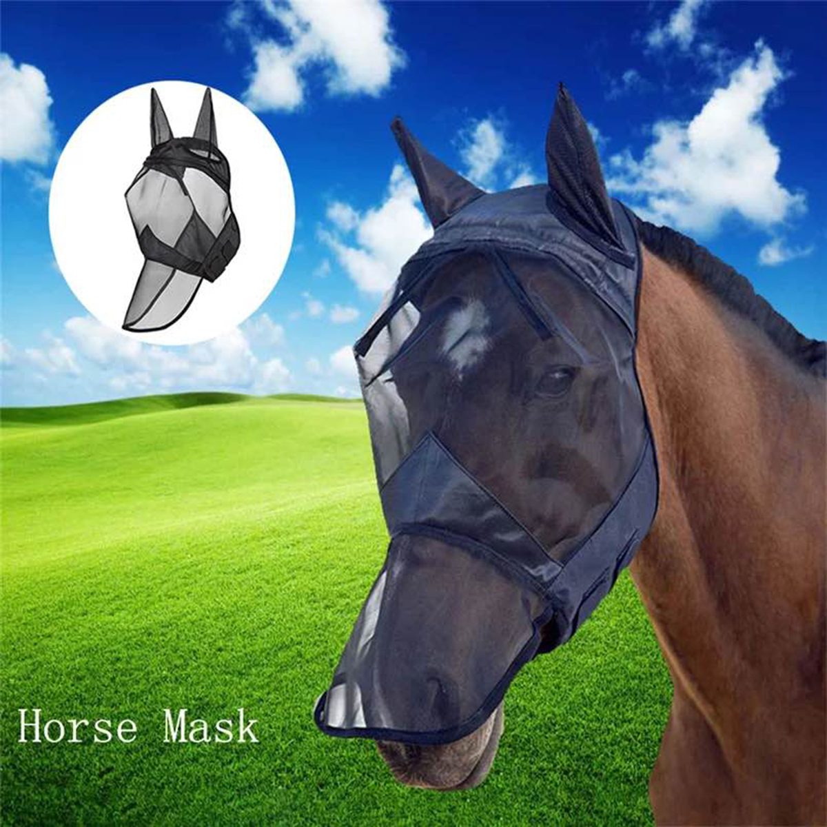 MLXL-Breathable-Horse-Fly-Mask-Mesh-Ears-Nose-Full-Face-for-Horse-Equipment-1686733-1