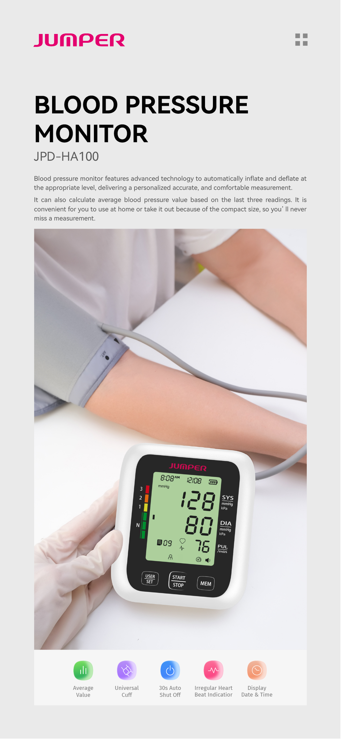 JUMPER-JPD-HA100-Arm-Type-Blood-Pressure-Monitor-LCD-Digital-Display-One-touch-Operation-Blood-Press-1943418-1