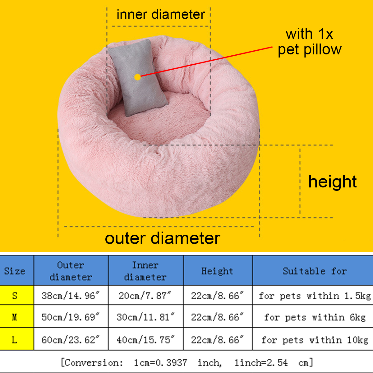 SML-Donut-Plush-Small-Dog-Cat-Beds-Warm-Soft-Pet-House-Nest-With-Pillow-Cave-Pet-Bed-1629281-9