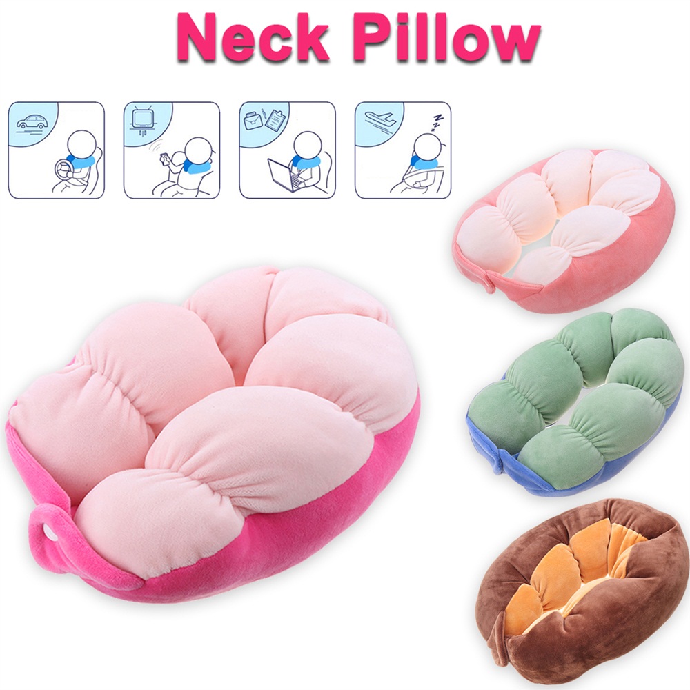 Soft-Breathable-Button-Down-Cervical-Traction-Head-Neck-Pillow-Cushion-Pain-Relief-Sleeper-Travel-1295813-1