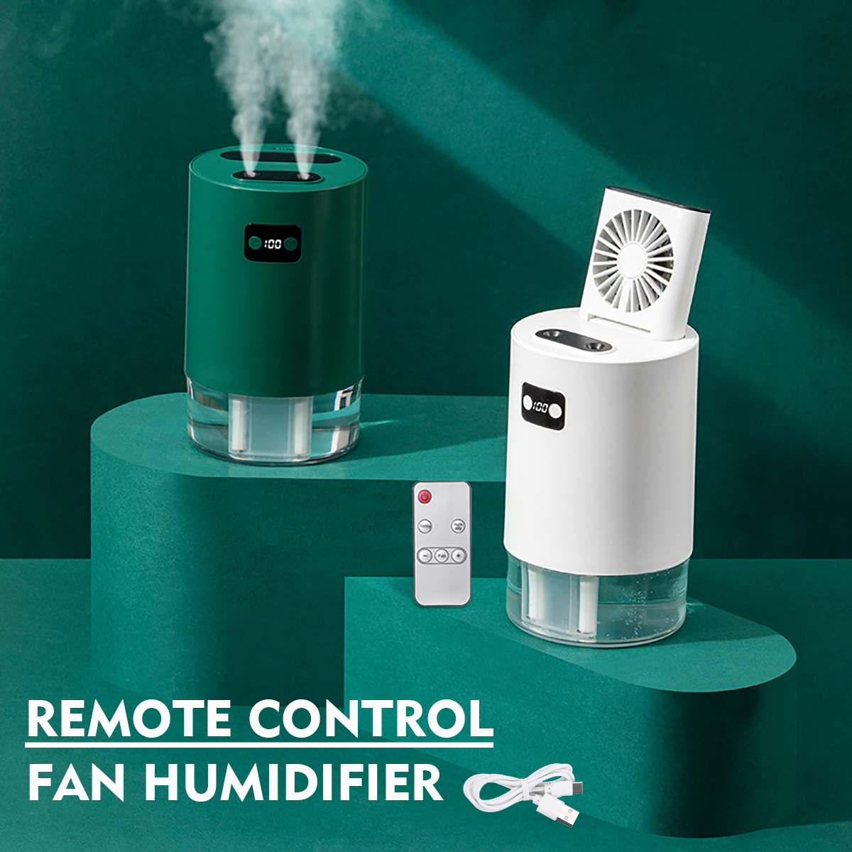1000ml-Portable-Summer-Cooling-Fan-USB-Rechargeable-Mini-Remote-Humidifier-Home-1942540-1