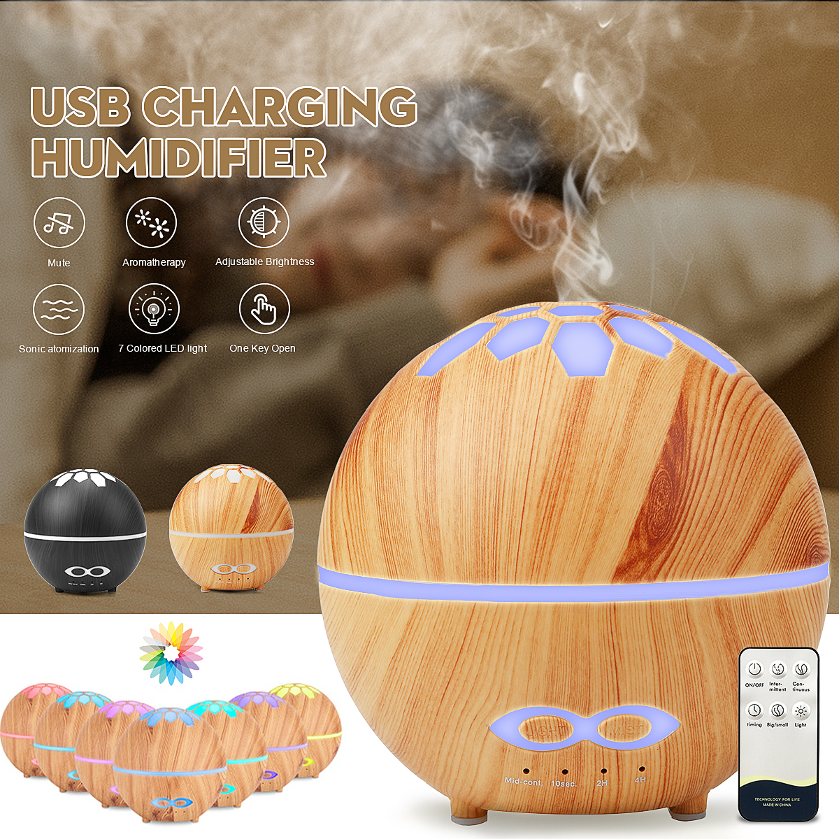 400ml-Ultrasonic-Air-Humidifier-Essential-Oil-Aroma-Diffuser-Mist-Maker-Remote-Control-with-7-Colors-1640838-2