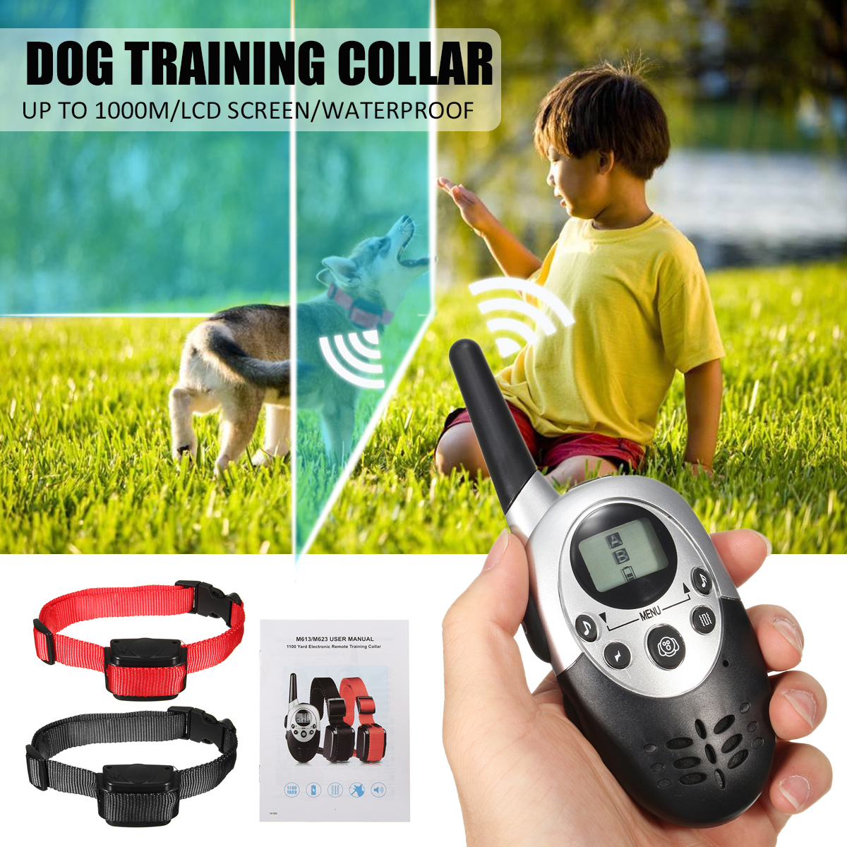 1000M-Distance-Rechargeable-Electric-Dog-Training-Collar-Waterproof-Bark-Stopper-With-Remote-Control-1245886-2