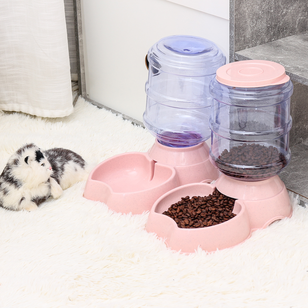 38L-Automatic-Dog-Cat-WaterFood-Feeder-Gravity-Pet-Water-Dispensers-Food-Bowl-1882245-10