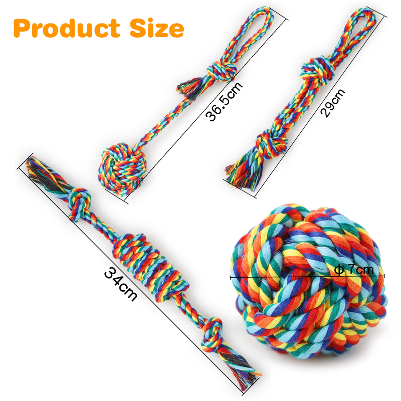 4-Pcs-Dog-Chew-Rope-Strong-Knot-Ball-Pet-Tooth-Cleaning-Rope-Dog-Toys-Kit-1882237-2