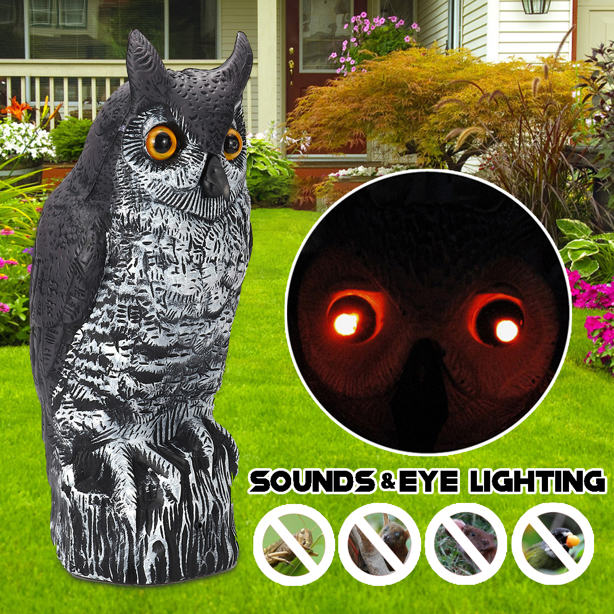 40cm-Electric-Induction-Sound-Illuminate-Hunting-Owl-Decoy-Garden-Decoration-1536372-1