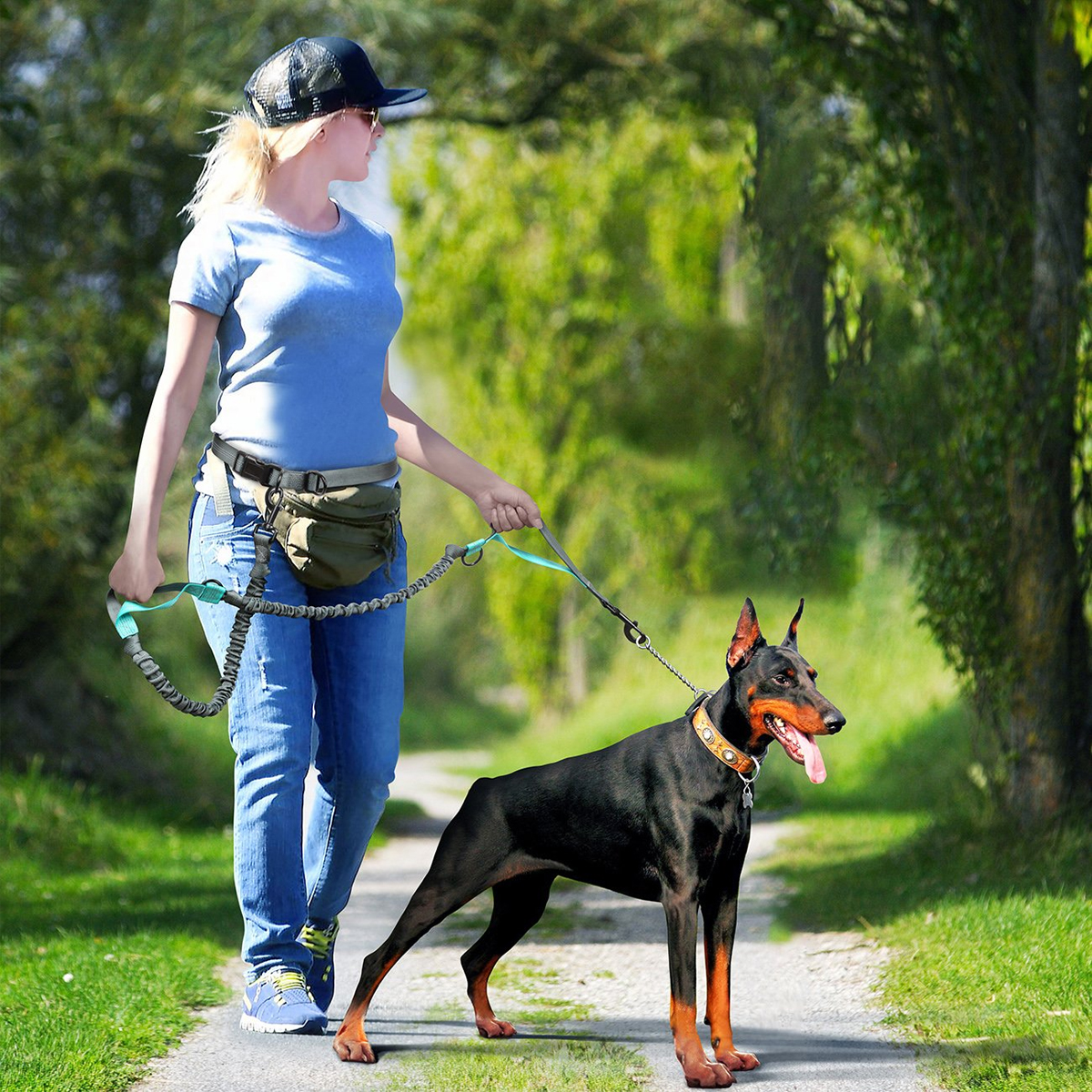 Adjustable-Dog-Waist-Belt-Elastic-Reflective-Pet-Leash-Jogging-Metal-D-ring-Rope-1864356-9