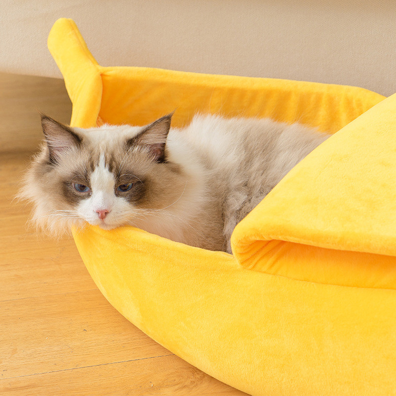 Banana-Cat-Bed-Warm-Durable-Portable-Pet-Basket-Dog-Cushion-Pet-Supplies-1881259-8
