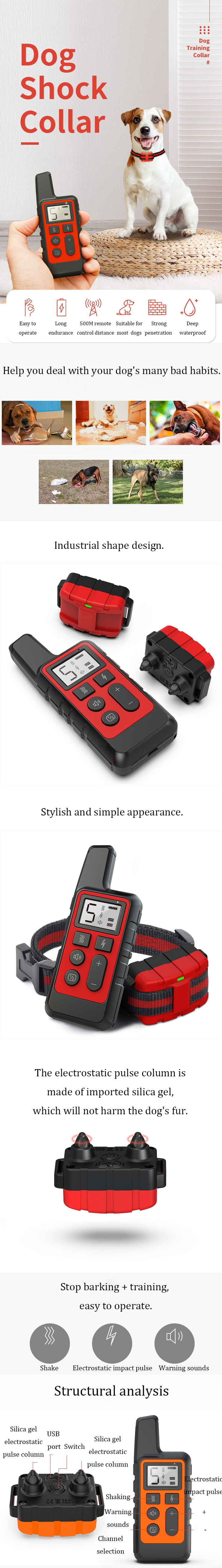 Dog-Training-Collar-500M-Remote-Control-USB-Rechargeable-Waterproof-Shock-Electric-Collar-Anti-Barki-1613440-1